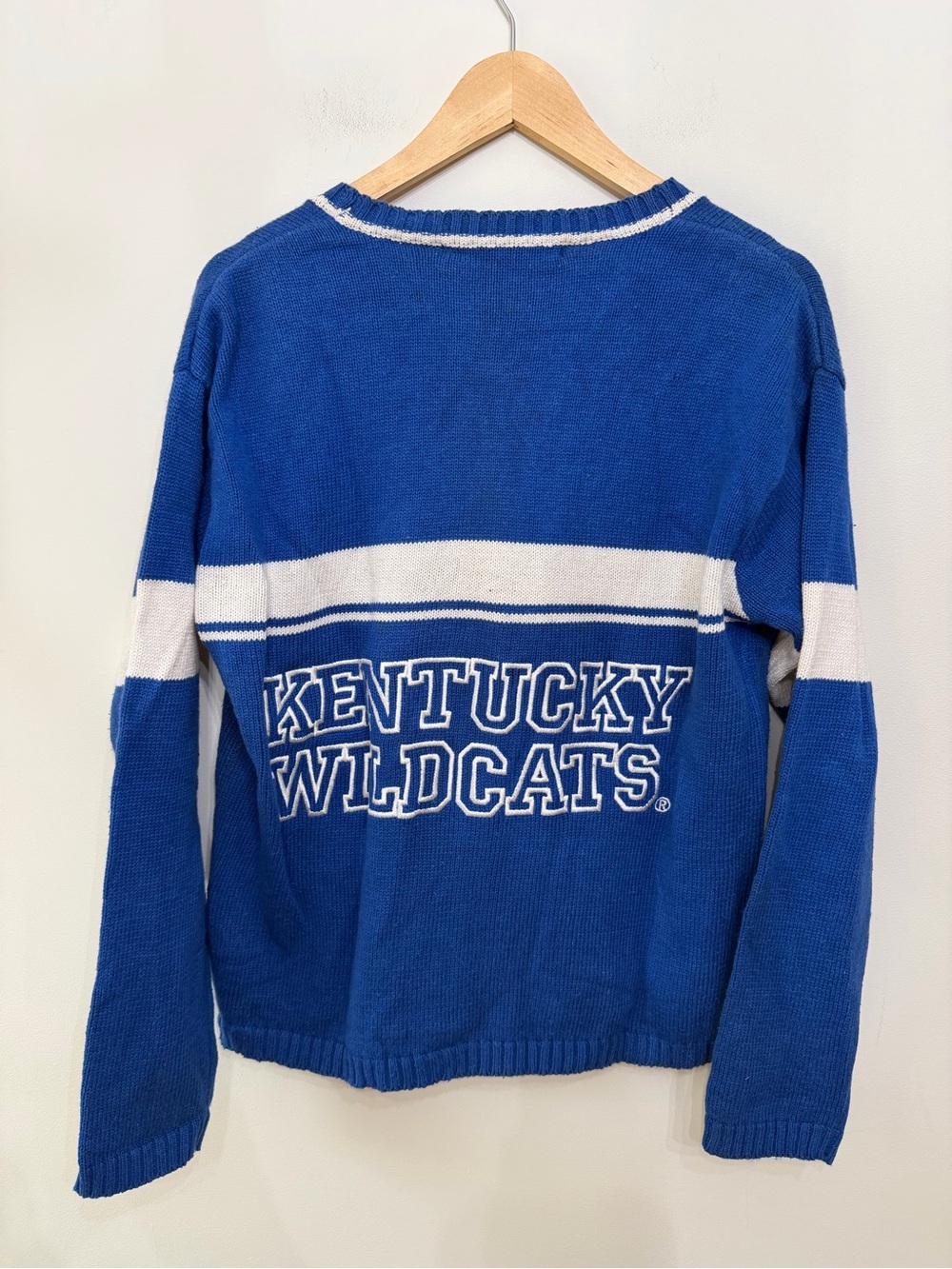 VTG UK Kentucky Wildcats Embroidered Spirit Sweater Cardigan Blue Women's Size S - Picture 4 of 9